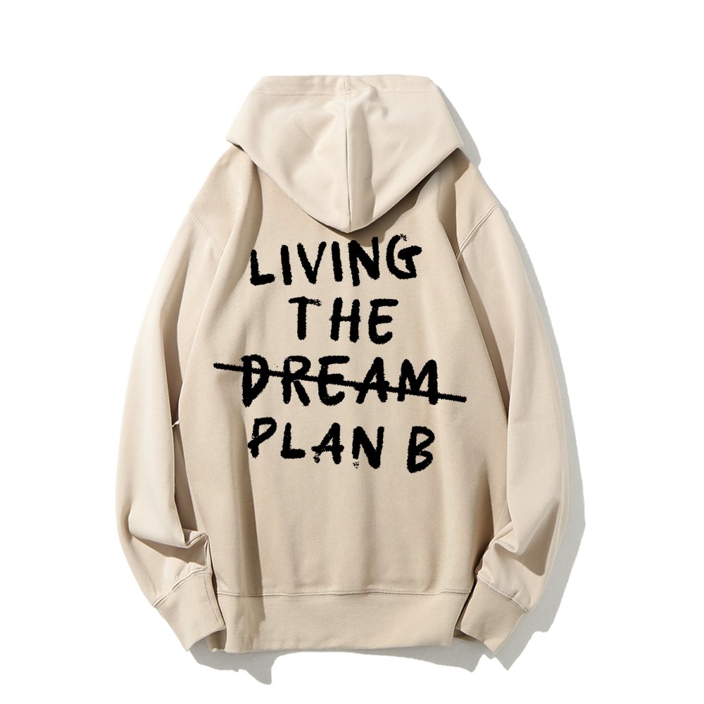 Living Plan B Printed Back Unisex Cotton Hoodie