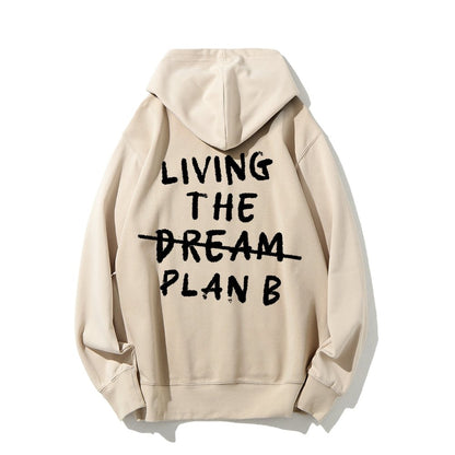 Living Plan B Printed Back Unisex Cotton Hoodie