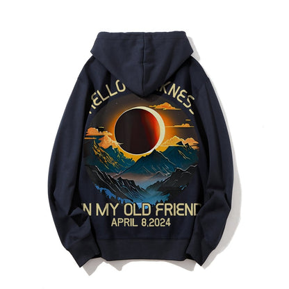 Hello Darkness My Old Friend Nerdy Graphic Geek Printed Back Cotton Hoodie