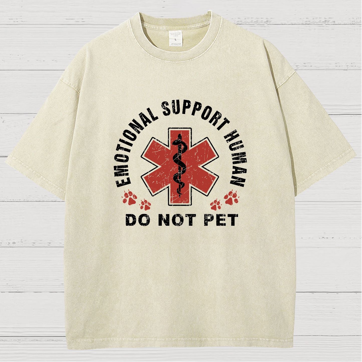 Emotional Support Human Vintage Distressed T-shirt