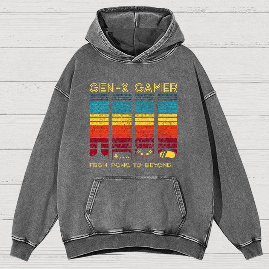 Gen-X Gamer Vintage Distressed Hoodie