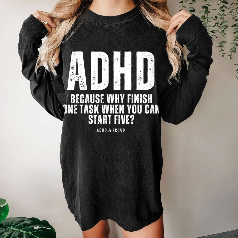 ADHD Washed Long Sleeve Tee