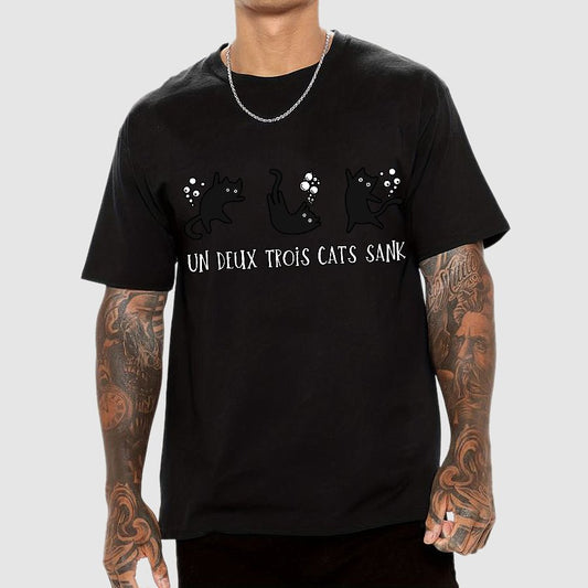 Un Deux Trois Cats Sank Geek T-Shirt