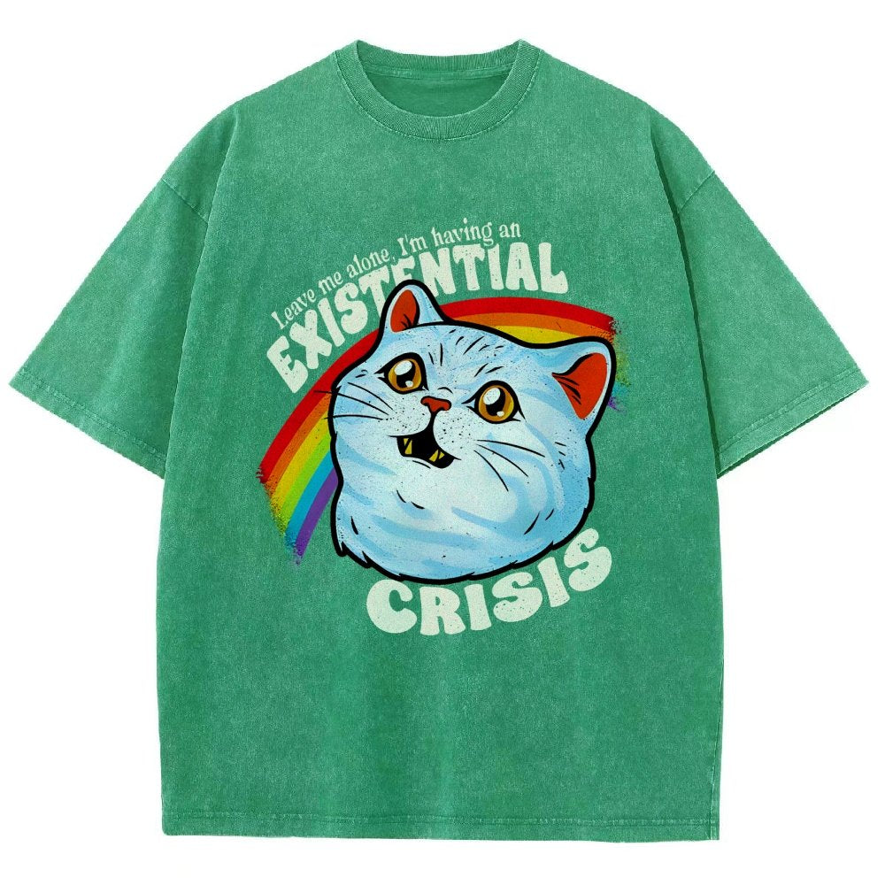 Existential Crisis Cat Vintage Distressed T-shirt