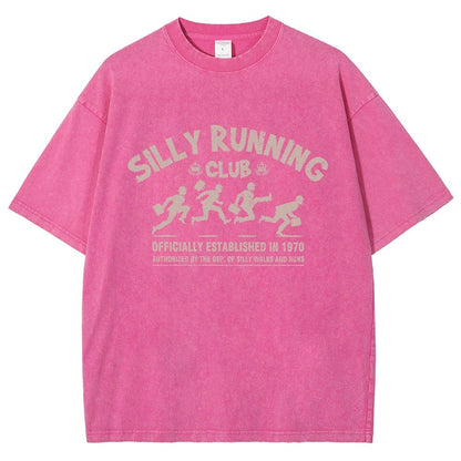 Funny Silly Running Club Vintage Distressed T-shirt