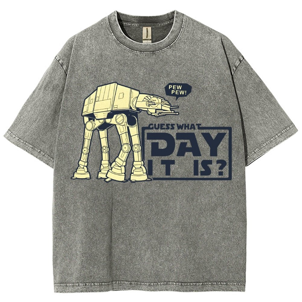 Pew Pew！Guess What Day It Is？ Vintage Distressed T-shirt