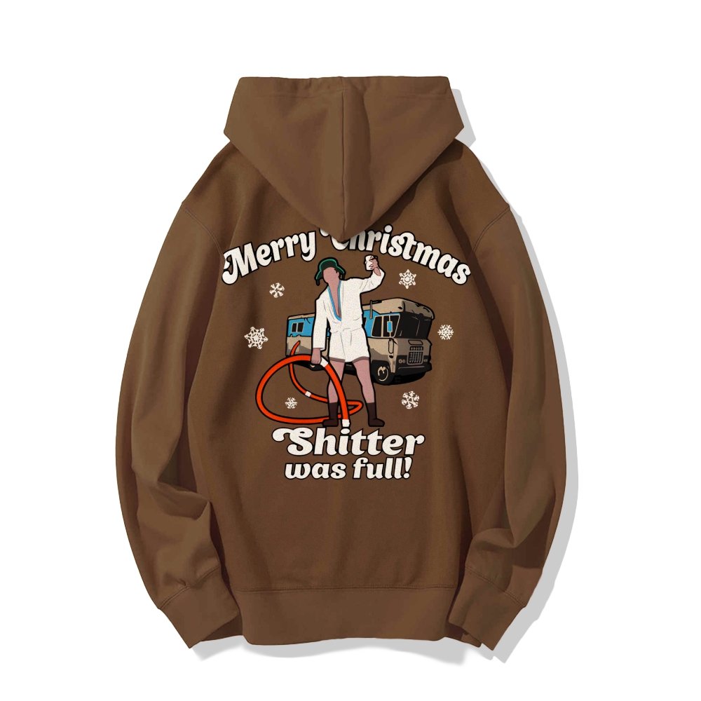 Merry Christmas Shitter Was Full Printed Back Unisex Cotton Hoodie