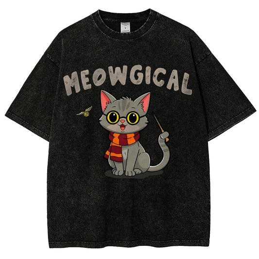 Meowgical Vintage Distressed T-shirt