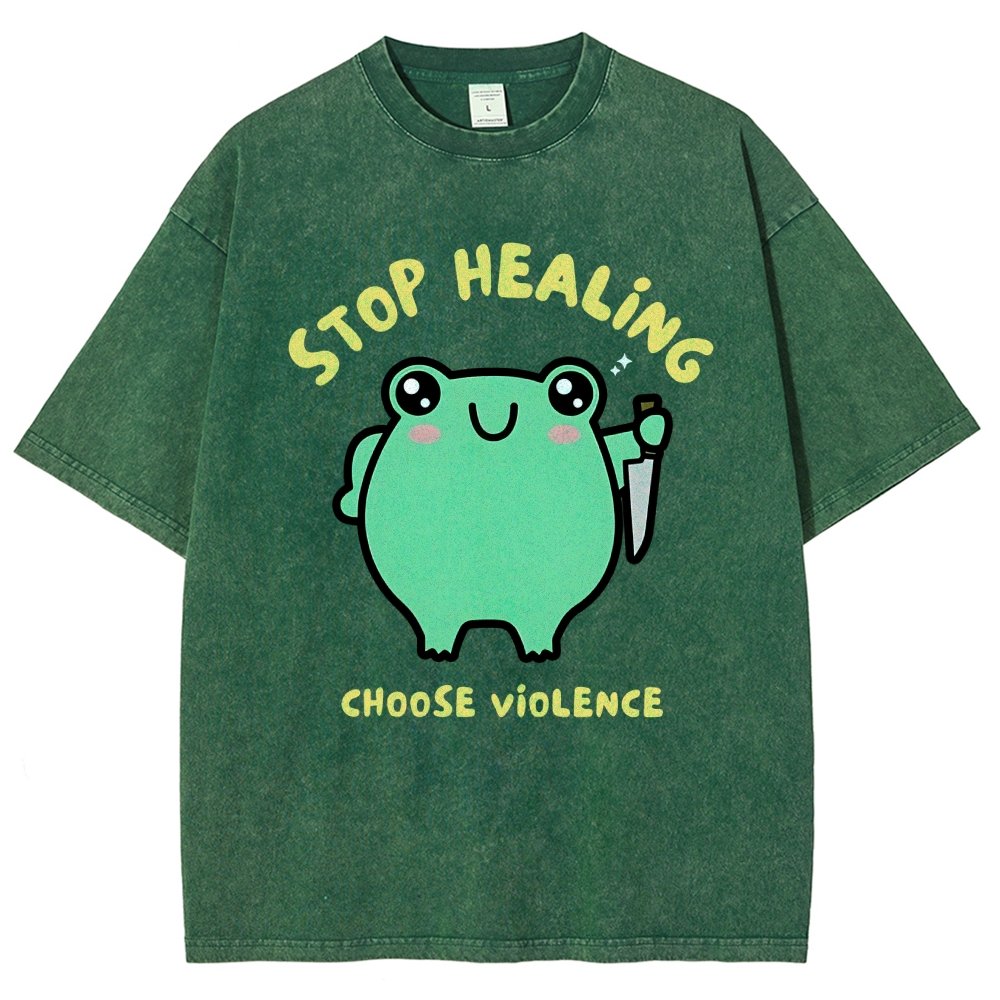 Stop Healing Choose Violence Vintage Distressed T-shirt