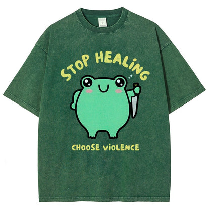Stop Healing Choose Violence Vintage Distressed T-shirt