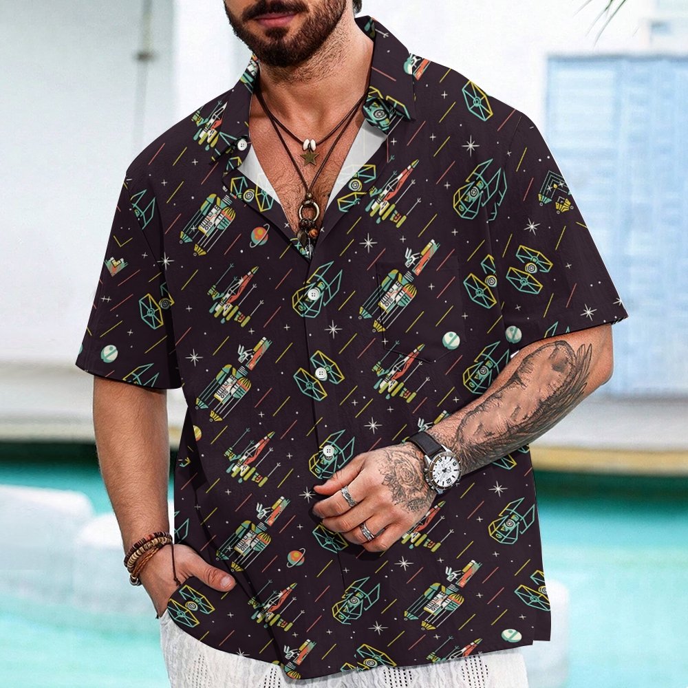 Space spaceship Geek Hawaiian Shirt