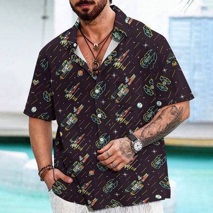 Space spaceship Geek Hawaiian Shirt