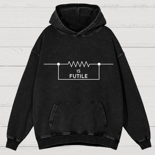 Is Futile Sarcastic Humor Vintage Distressed Hoodie