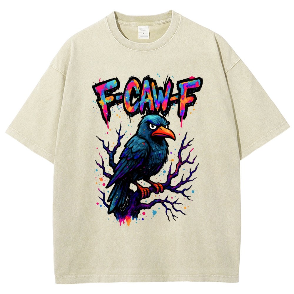 F-Caw-F Raven Vintage Distressed T-shirt