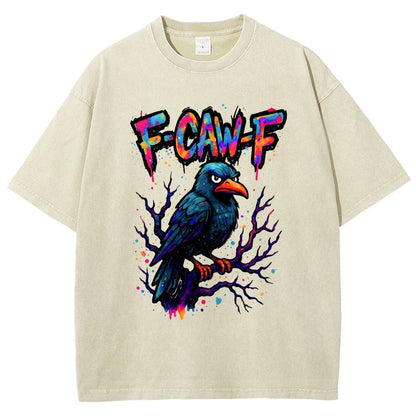 F-Caw-F Raven Vintage Distressed T-shirt