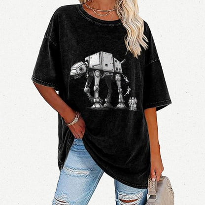Mechanical Robot Dog Poop Vintage Distressed T-shirt