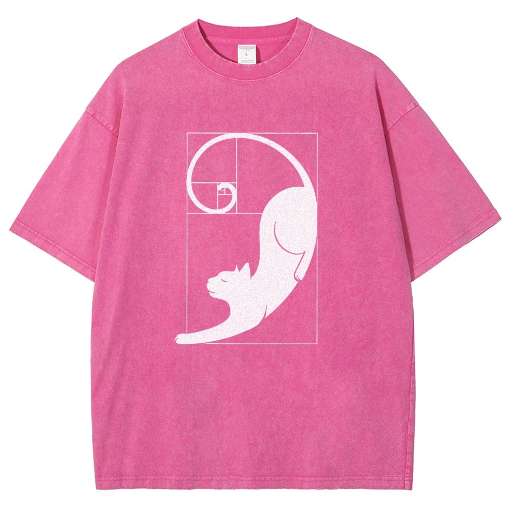 Fibonacci Cat Golden Ratio Vintage Distressed T-shirt
