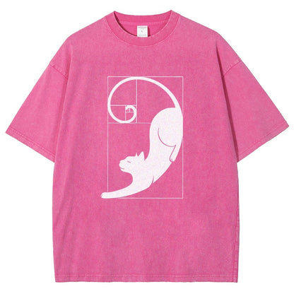 Fibonacci Cat Golden Ratio Vintage Distressed T-shirt