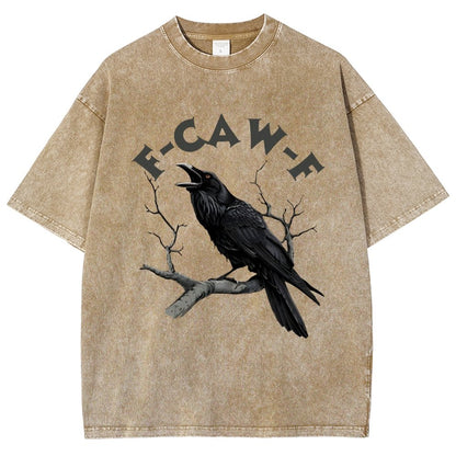 F-Caw-F Funny Crow Vintage Distressed T-shirt