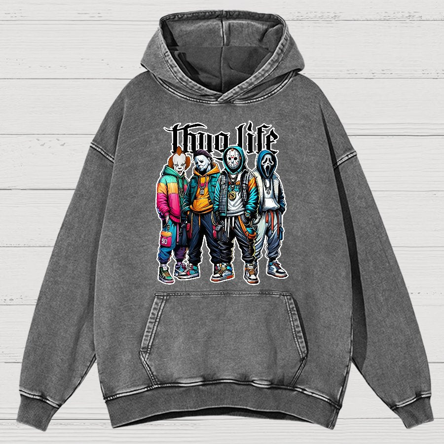 Horror Character Halloween Vintage Distressed Hoodie