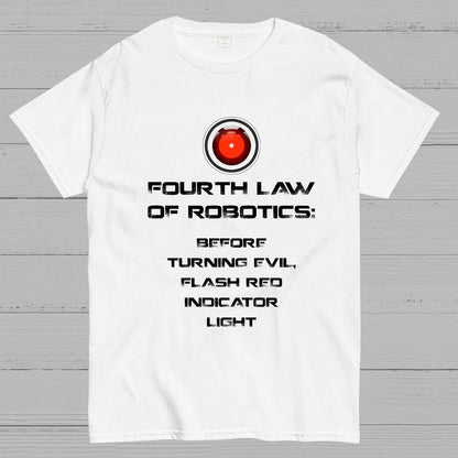 Law of Robotics: Before Turning Evil Flash Red Indicator Light Geeky T-Shirt