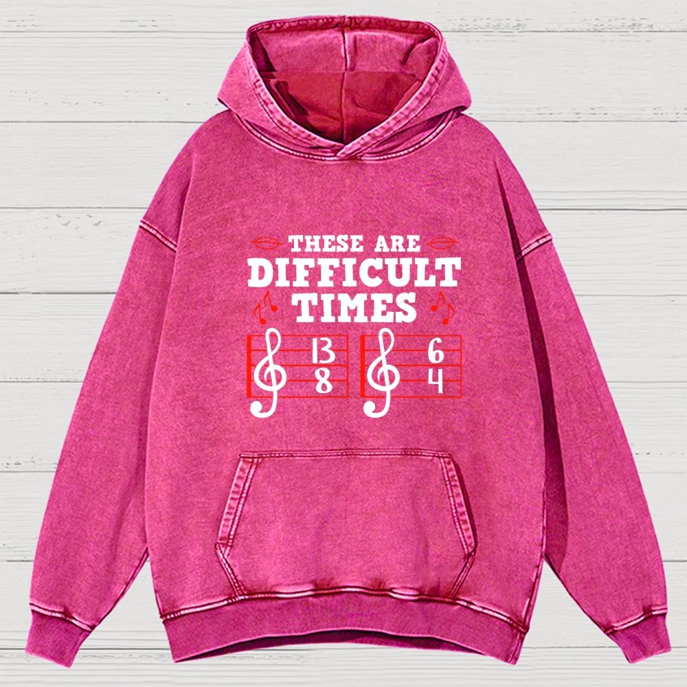 These Are Difficult Times Vintage Distressed Hoodie