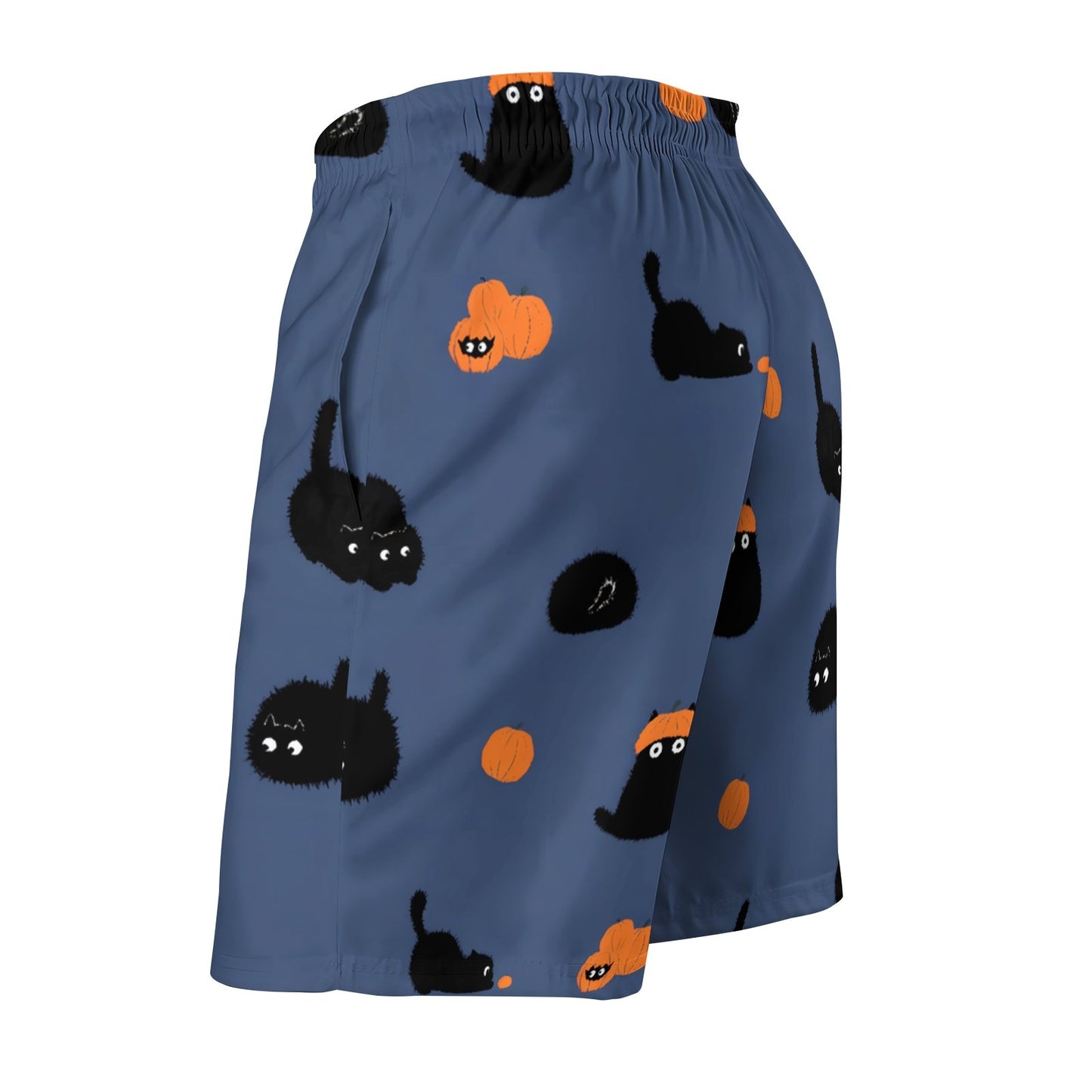 Halloween Pumpkin Black Cat Geek Shorts