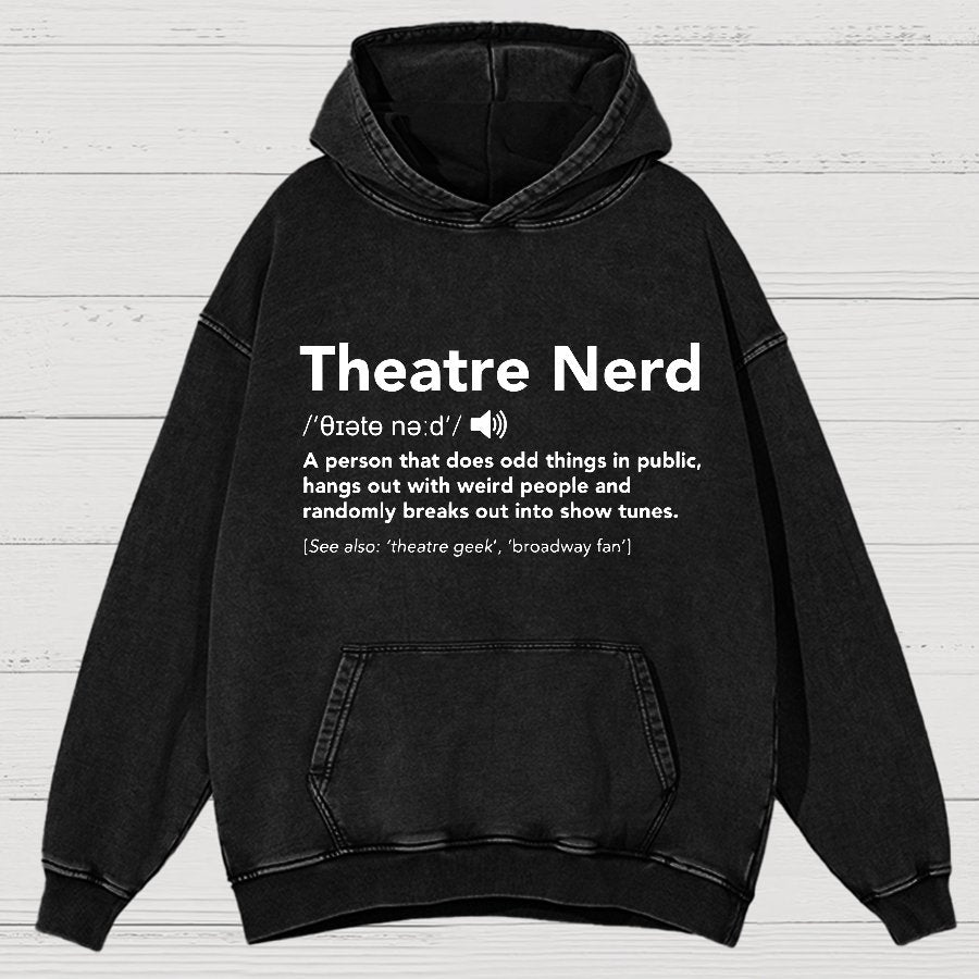 Funny Theatre Nerd Vintage Distressed Hoodie