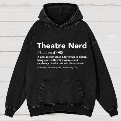Funny Theatre Nerd Vintage Distressed Hoodie