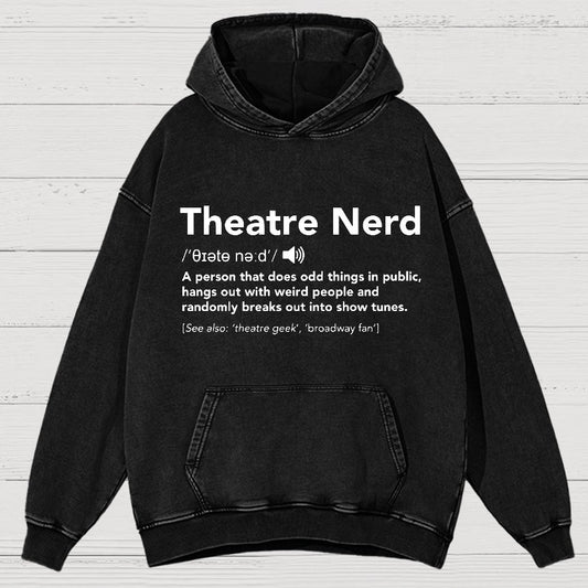 Funny Theatre Nerd Vintage Distressed Hoodie