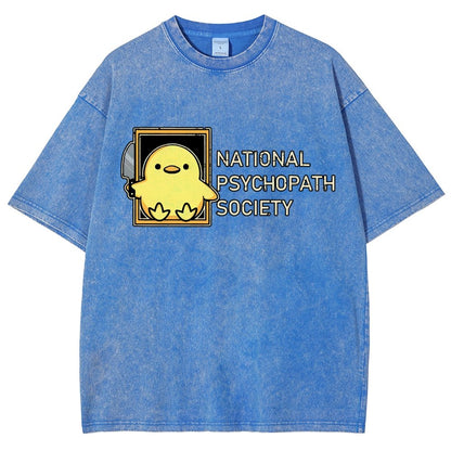National Psychopath Sociaty Vintage Distressed T-shirt