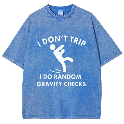 Random Gravity Checks Funny Vintage Distressed T-shirt