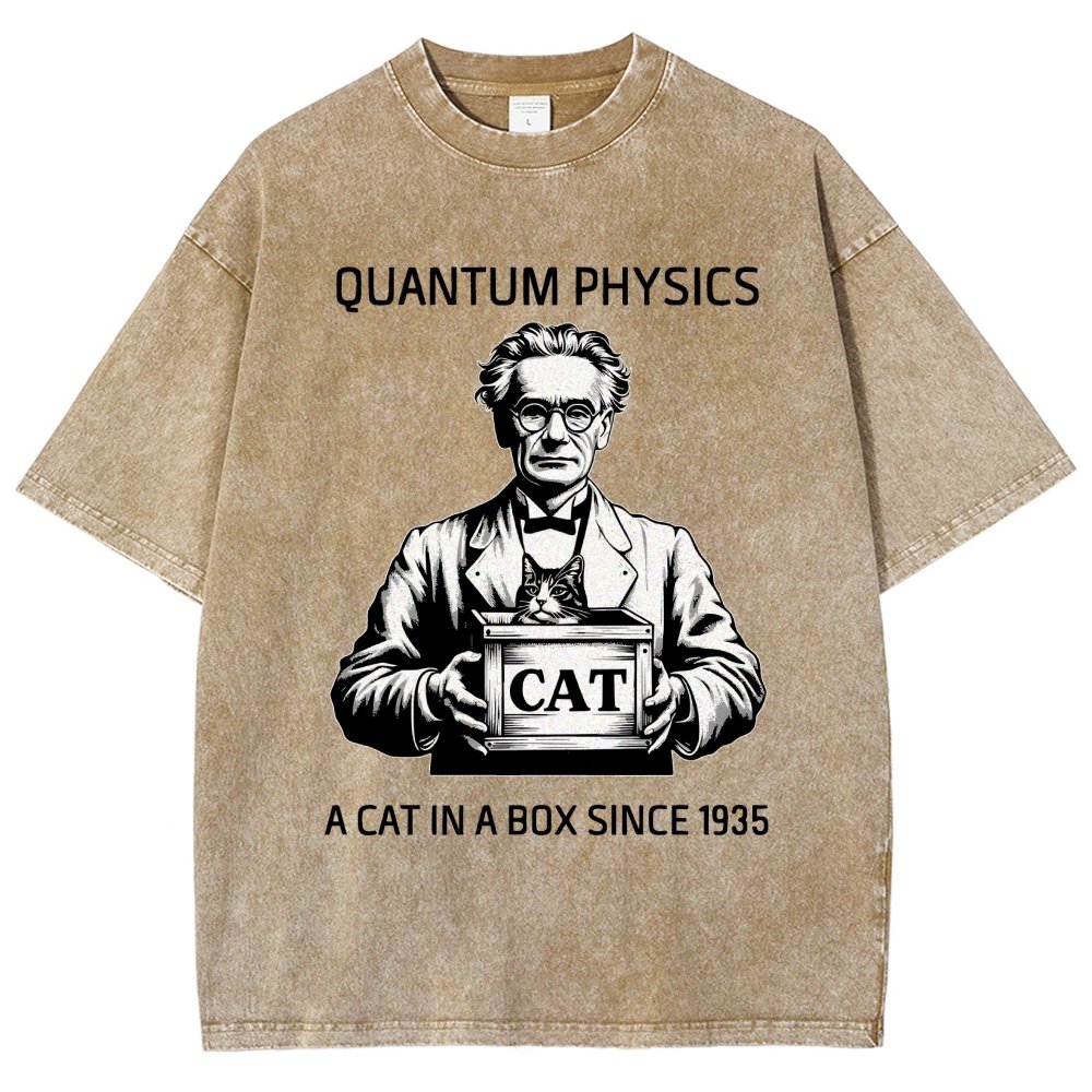 Schrödinger's Cat Quantum Vintage Distressed T-shirt