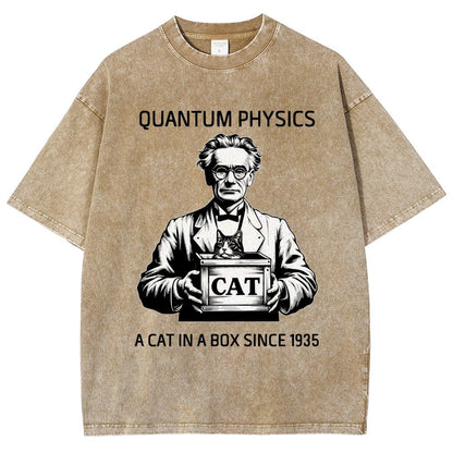 Schrödinger's Cat Quantum Vintage Distressed T-shirt