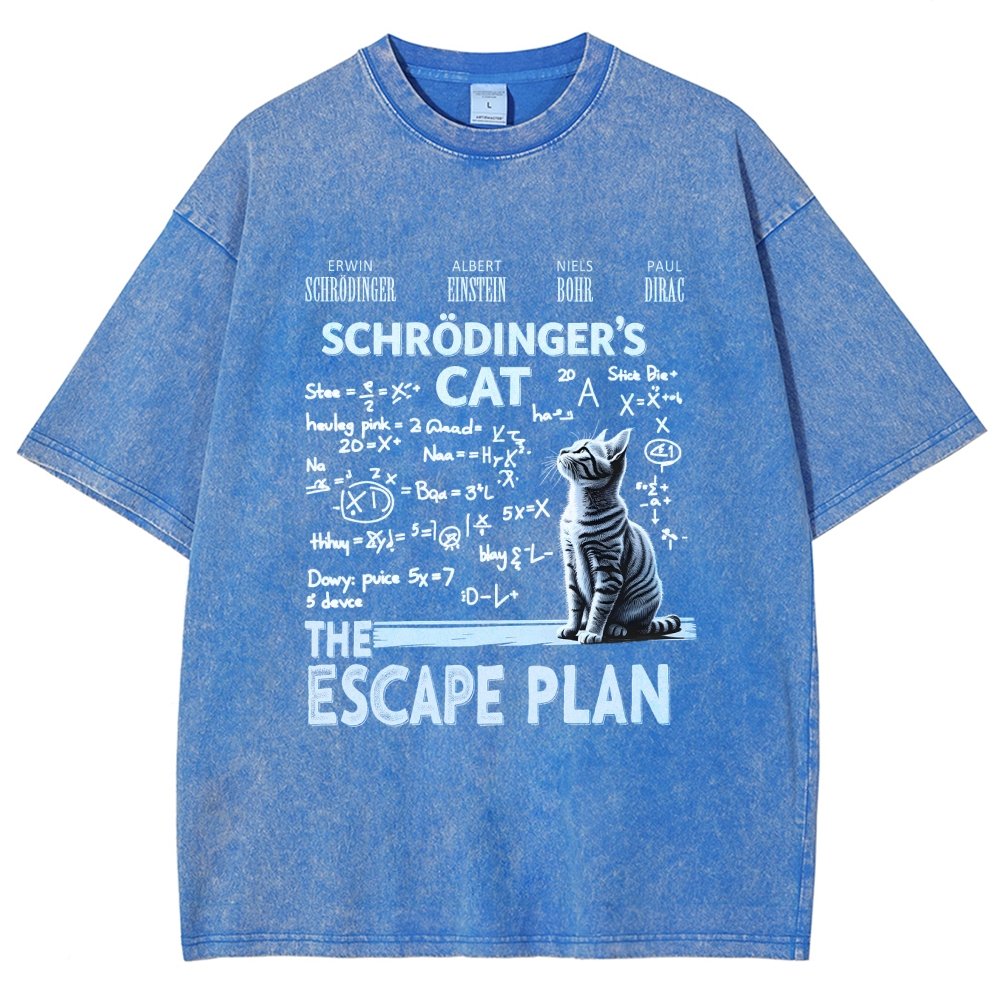 Schrödinger's Cat Escape Plan Vintage Distressed T-shirt