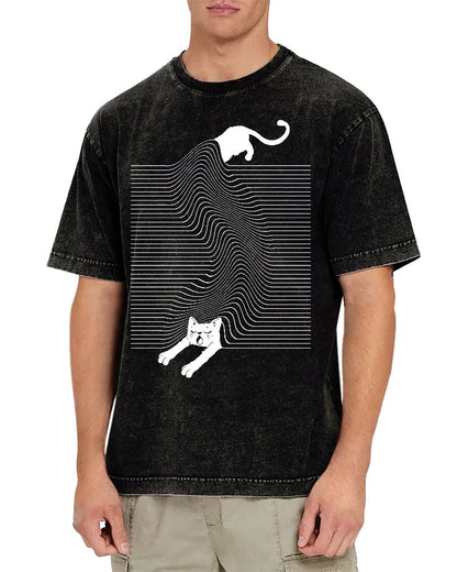 Cute Cat Vintage Distressed T-shirt