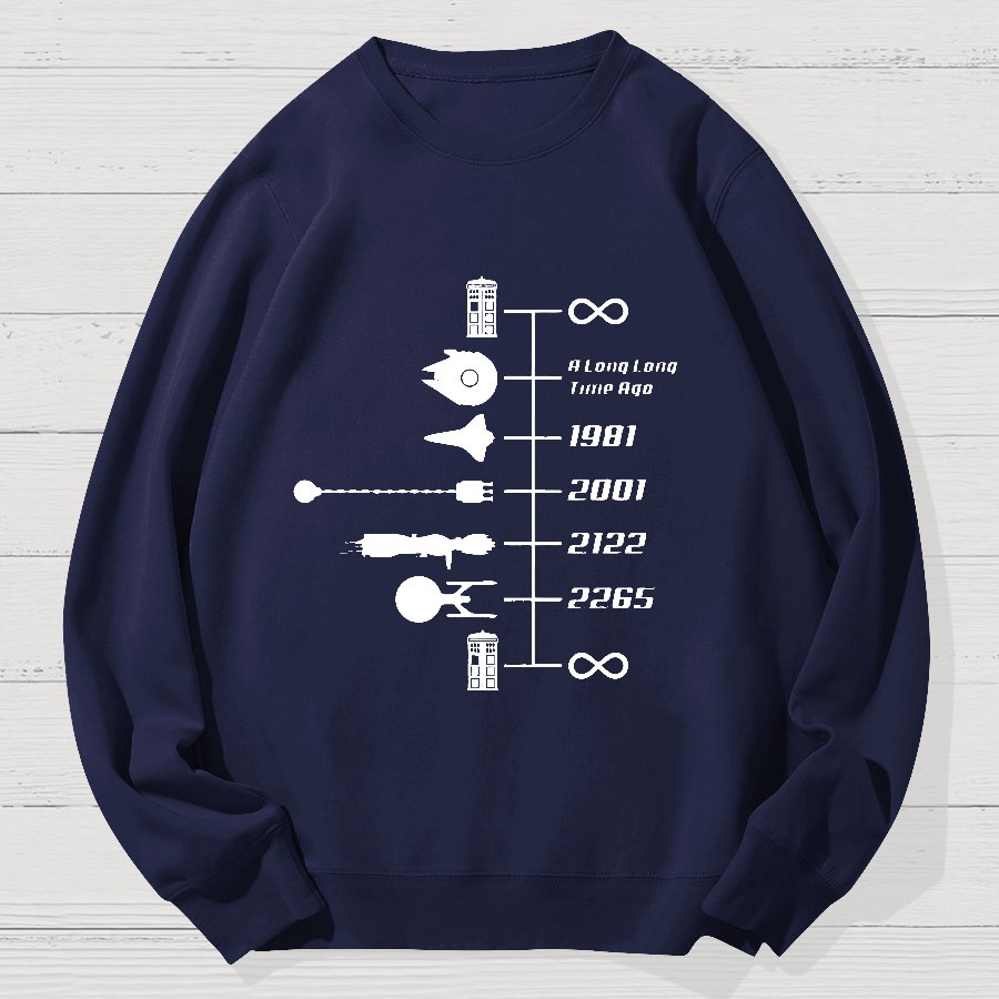 Nostalgic Space Travel Geek Cotton Sweatshirt