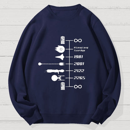 Nostalgic Space Travel Geek Cotton Sweatshirt