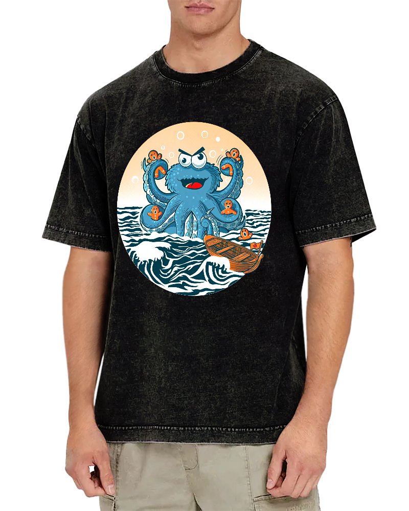 Cookie Kraken Attack Vintage Distressed T-shirt