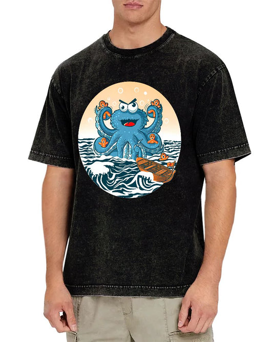 Cookie Kraken Attack Vintage Distressed T-shirt