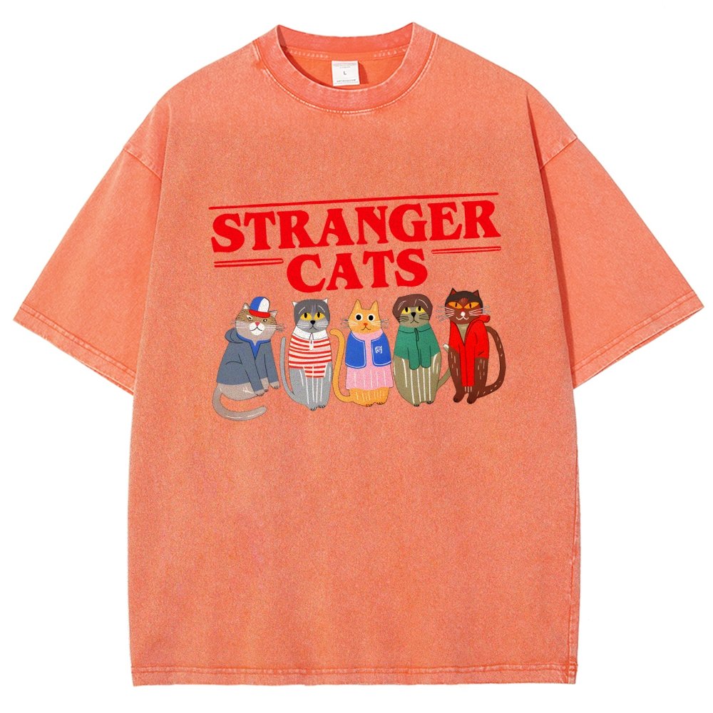 Stranger Cats Vintage Distressed T-shirt