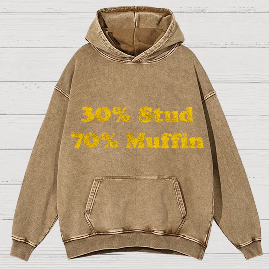 30% Stud 70%Muffin Funny Vintage Distressed Hoodie