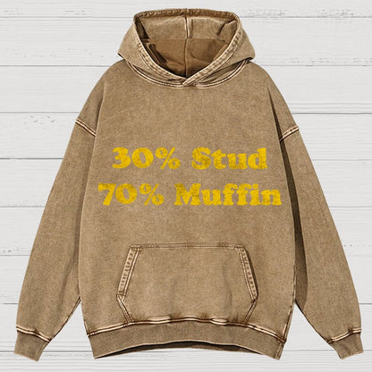30% Stud 70%Muffin Funny Vintage Distressed Hoodie