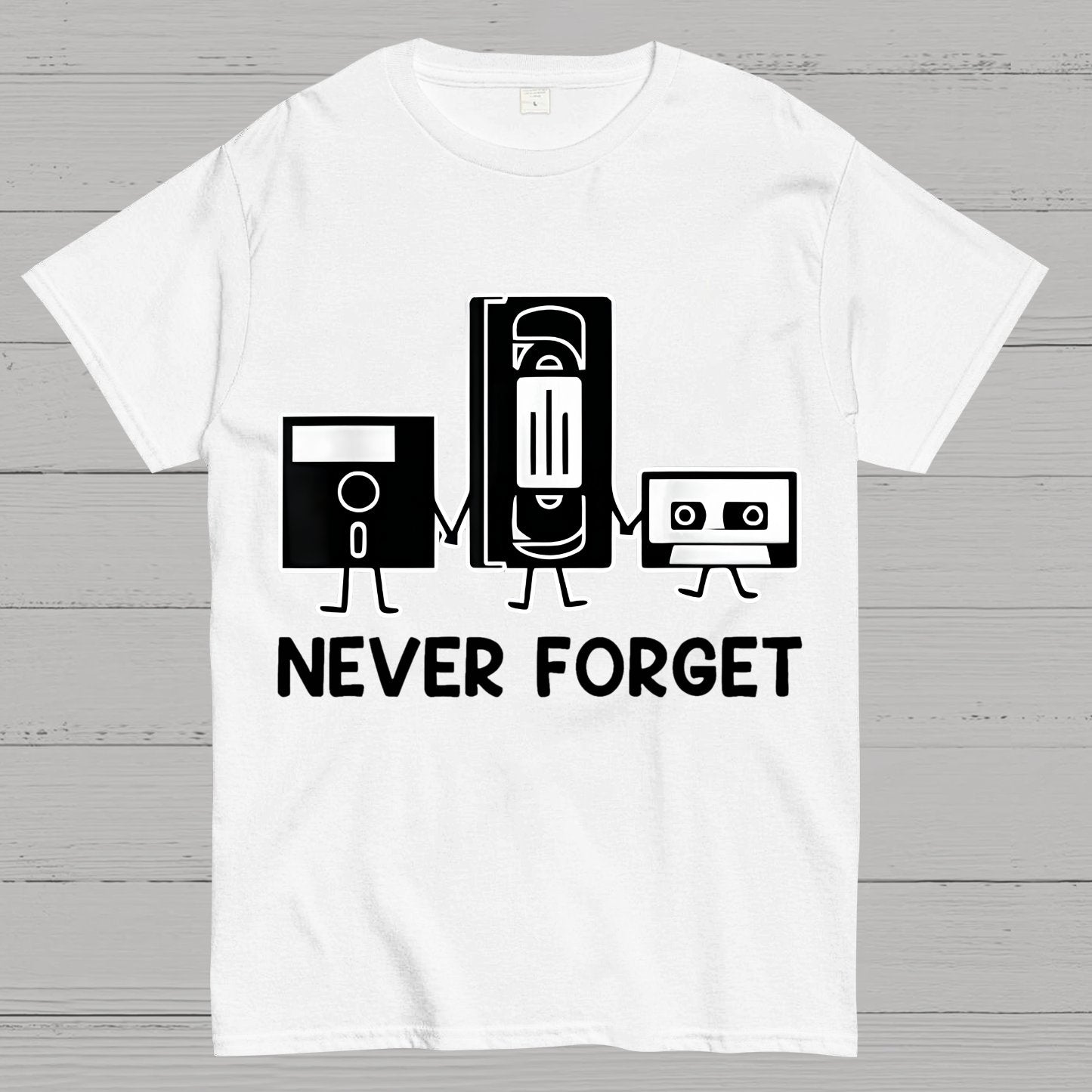 Never Forget Cassette Tape VHS Gamer Old School Funny T-Shirt