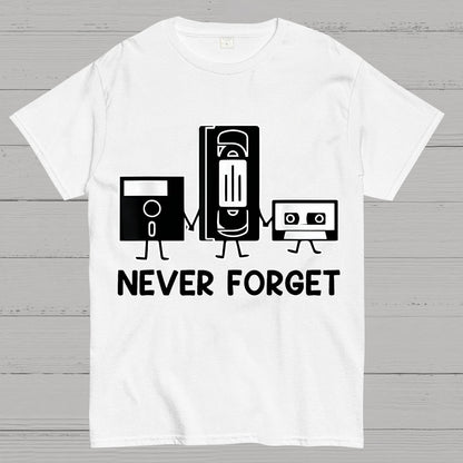 Never Forget Cassette Tape VHS Gamer Old School Funny T-Shirt
