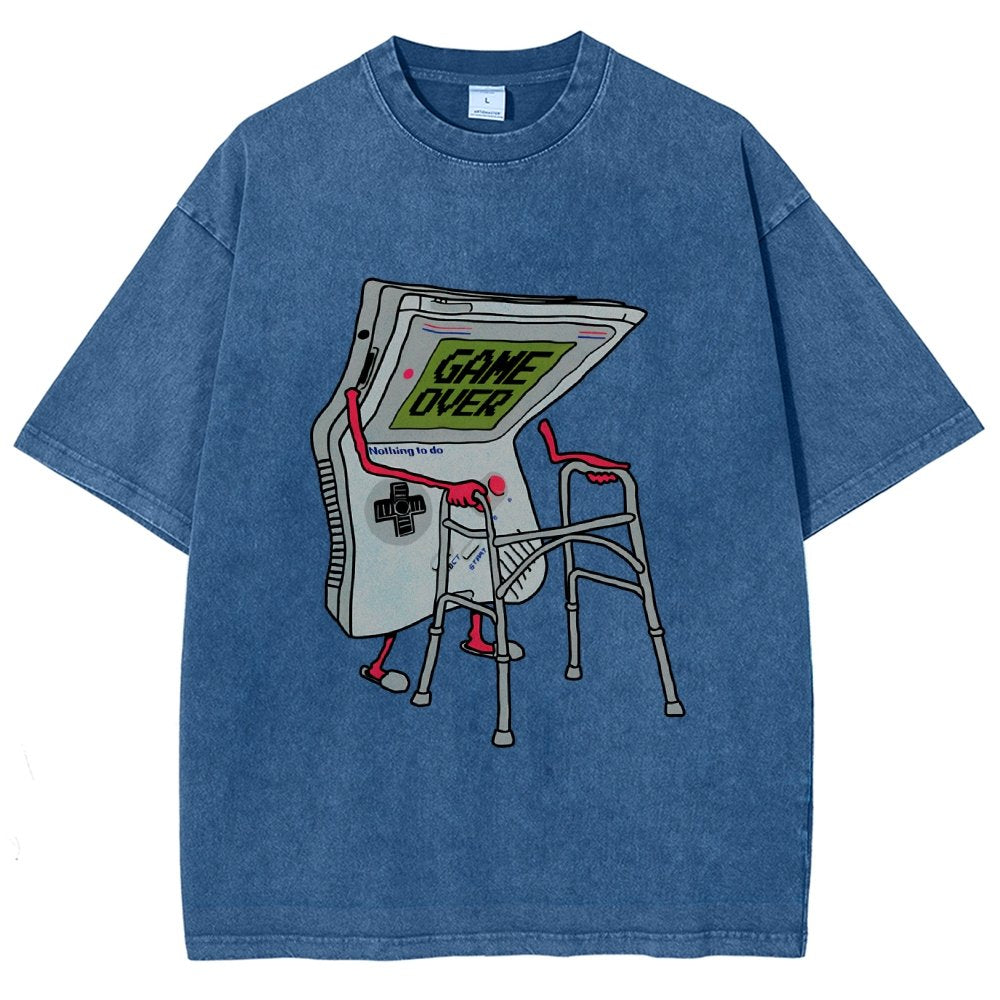 Super Mens Gamer Vintage Distressed T-shirt