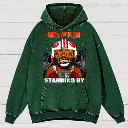 Ed Five Standing By Vintage Distressed Hoodie
