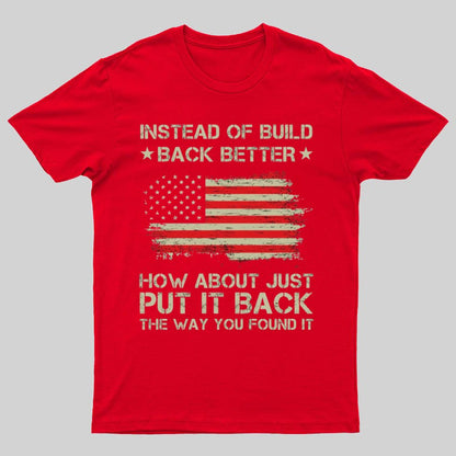 Instead Of Build Back Better How About Just Put It Back 1776 T-Shirt