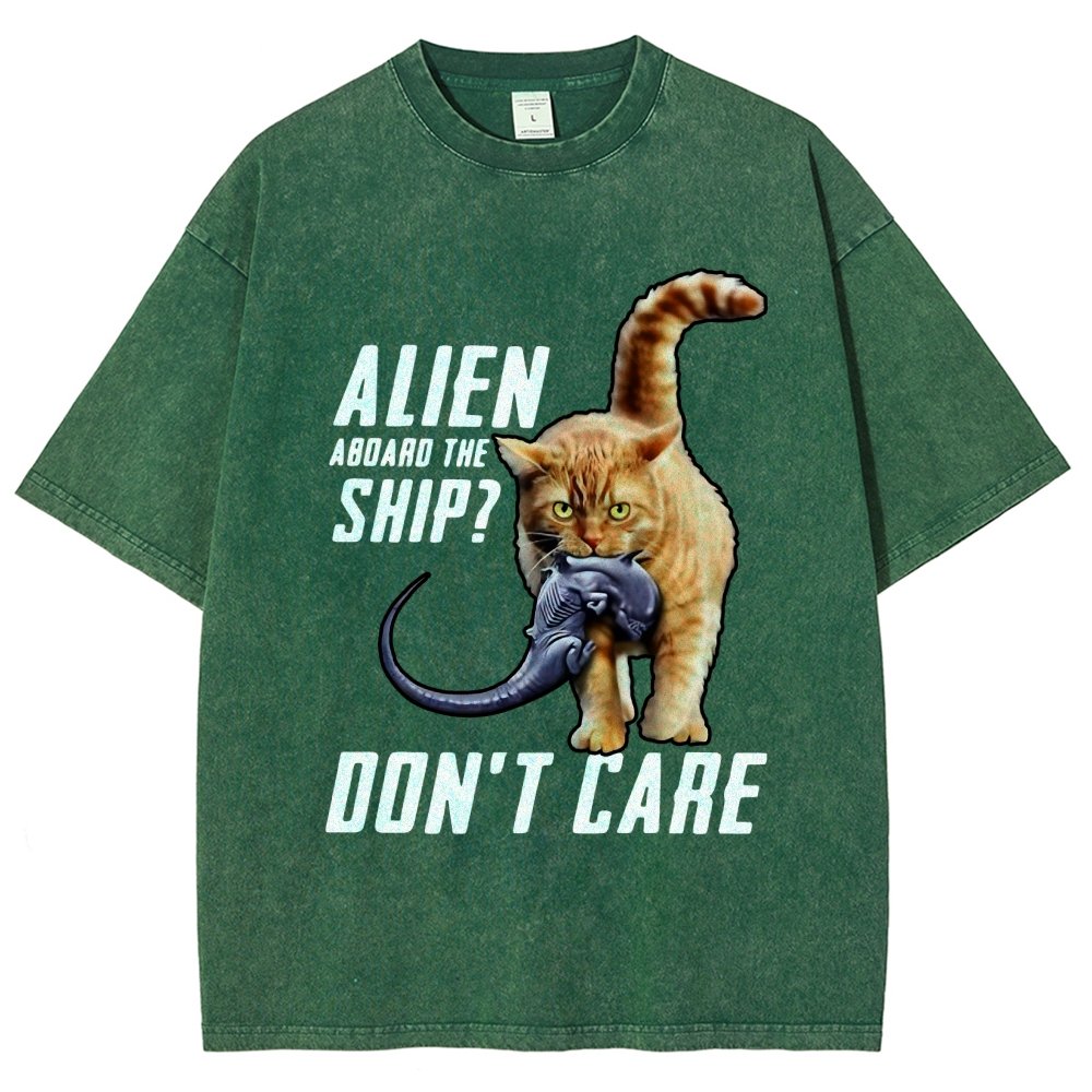 Top Cat Alien Aboard The Ship Don’t Care Vintage Distressed T-shirt