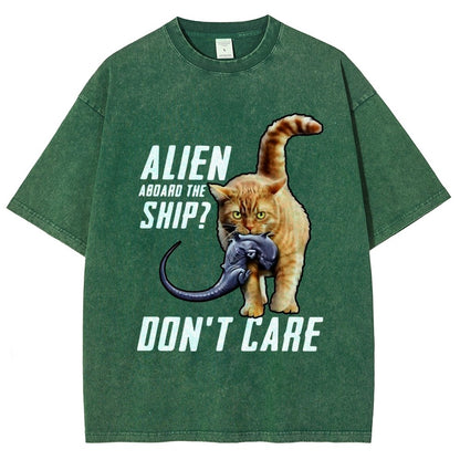 Top Cat Alien Aboard The Ship Don’t Care Vintage Distressed T-shirt